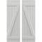 Ekena Millwork Americraft 5-Board (2 Batten) Wood Joined Board-n-Batten Shutters w/ Z-Bar, ARW102BB518X77STH, PR ARW102BB518X77STH - alternate 1